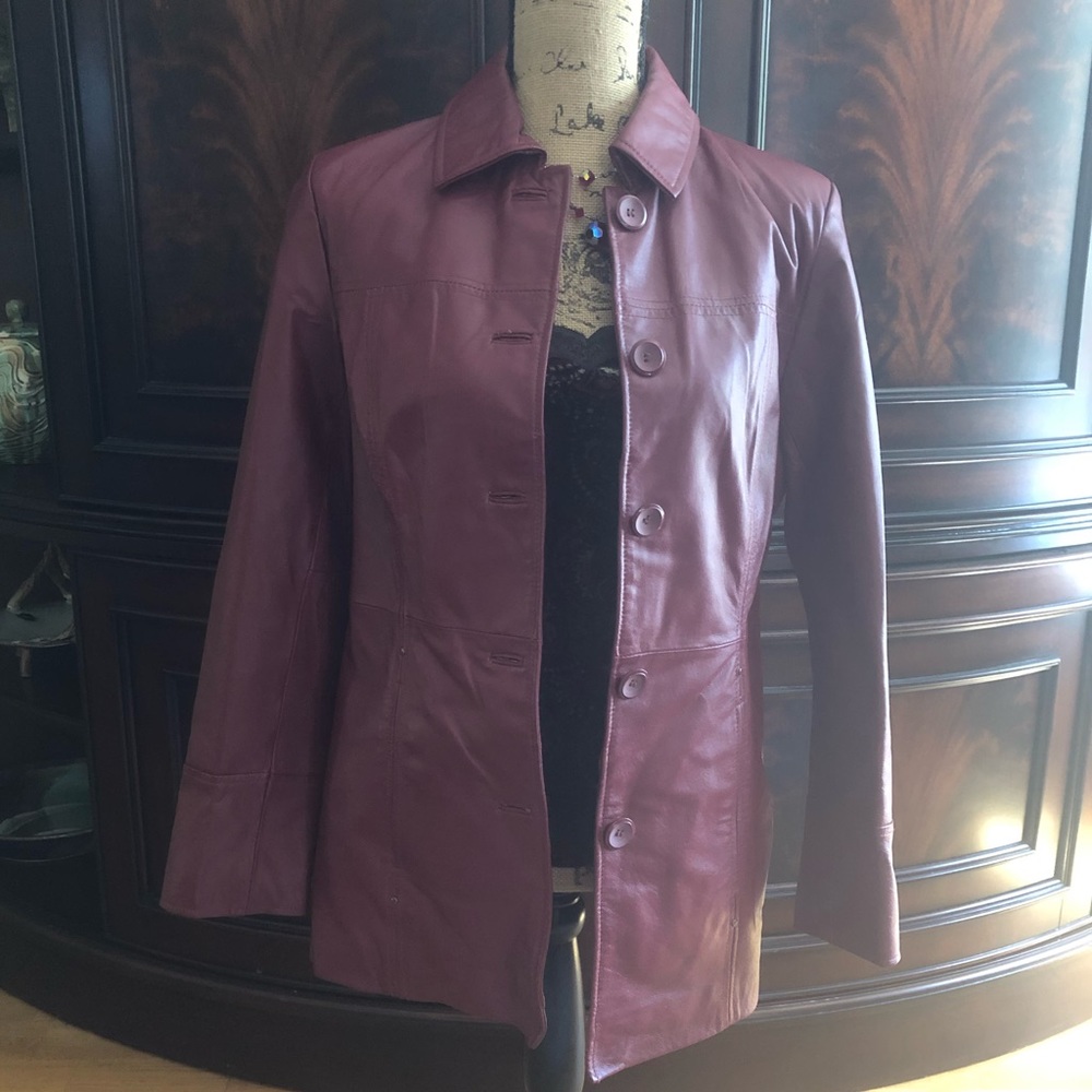Oxblood leather jacket